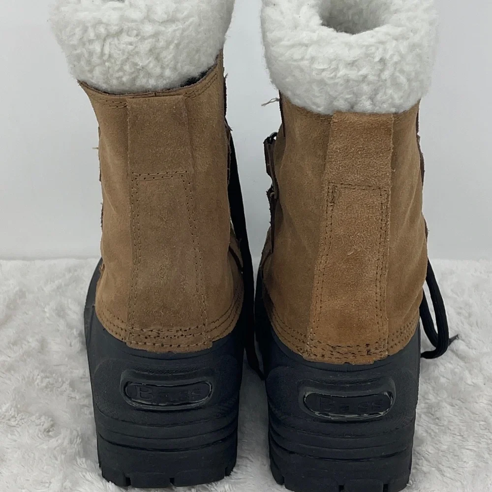 BASS LEATHER DUCK MENS  Brown and Black Winter Boots SIZE 7